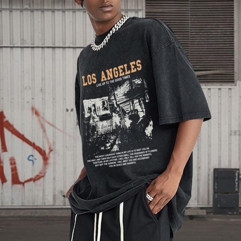 TTgarment Custom Made Washed Distressed 230g Oversized Graphic T-shirts GPT001