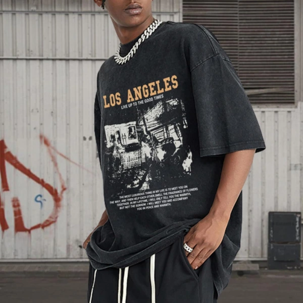 TTgarment Custom Made Washed Distressed 230g Oversized Graphic T-shirts GPT001