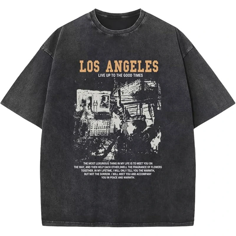 TTgarment Custom Made Washed Distressed 230g Oversized Graphic T-shirts GPT001