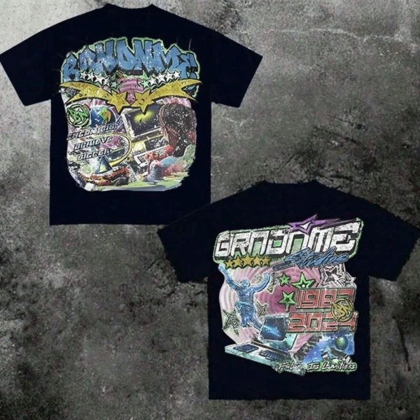 TTgarment Custom Made Y2k Graffiti Print Trendy Brand Oversized Loose Couple T-shirt GPT006