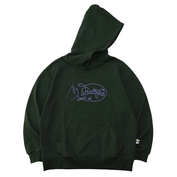 TTgarment Men's Oversized Hoodies Chain Stitch Logo Pullover Hoodie CSL004