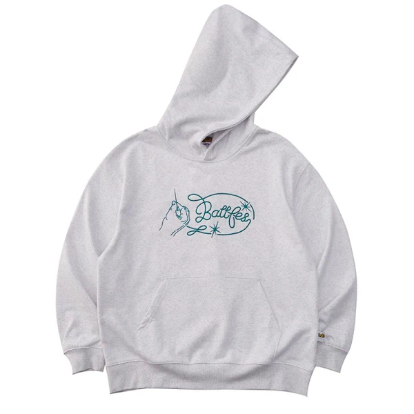TTgarment Men's Oversized Hoodies Chain Stitch Logo Pullover Hoodie CSL004