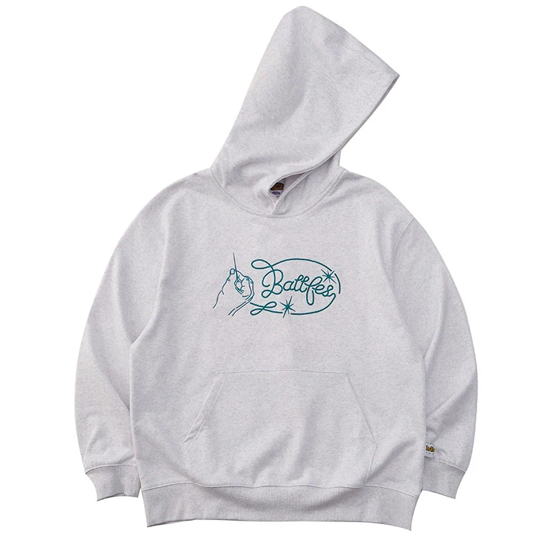TTgarment Men's Oversized Hoodies Chain Stitch Logo Pullover Hoodie CSL004