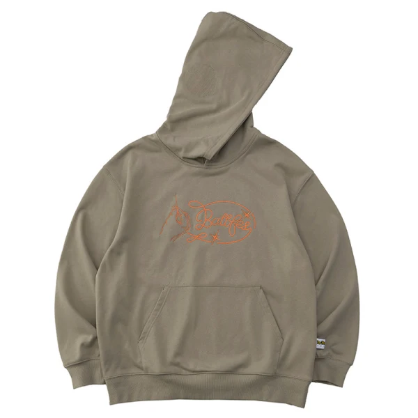 TTgarment Men's Oversized Hoodies Chain Stitch Logo Pullover Hoodie CSL004
