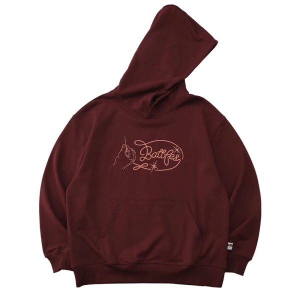 TTgarment Men's Oversized Hoodies Chain Stitch Logo Pullover Hoodie CSL004