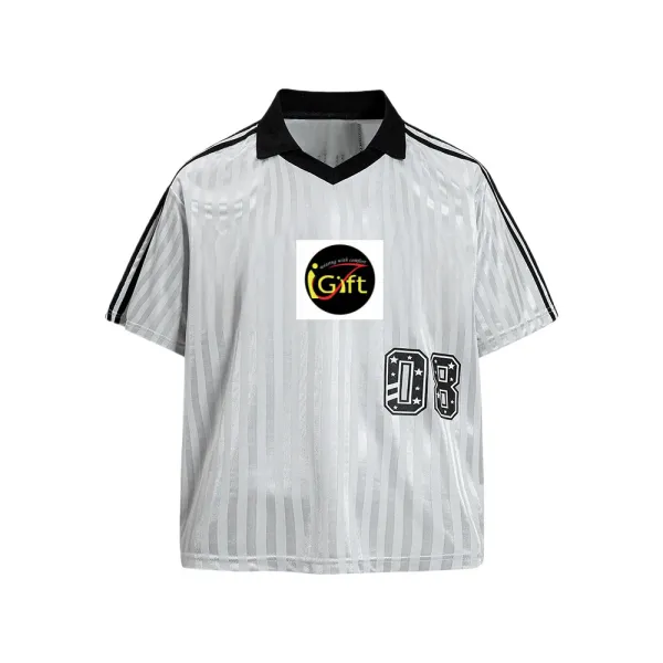 TTgarment American Retro Casual Style Sports Striped Short-sleeve T-shirt For Men SJT010 
