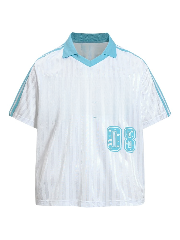 TTgarment American Retro Casual Style Sports Striped Short-sleeve T-shirt For Men SJT010 