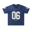 TTgarment Hip-Hop Retro Football Jersey V-Neck Sports Short-Sleeve T-Shirt for Men Satin Cool Loose Football Top SJT002
