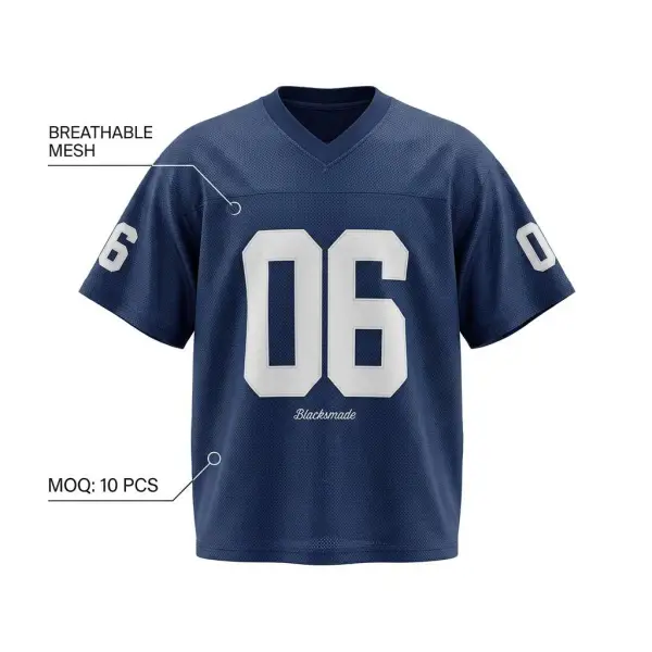 TTgarment Hip-Hop Retro Football Jersey V-Neck Sports Short-Sleeve T-Shirt for Men Satin Cool Loose Football Top SJT002