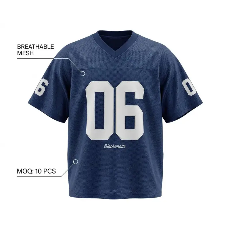 TTgarment Hip-Hop Retro Football Jersey V-Neck Sports Short-Sleeve T-Shirt for Men Satin Cool Loose Football Top SJT002