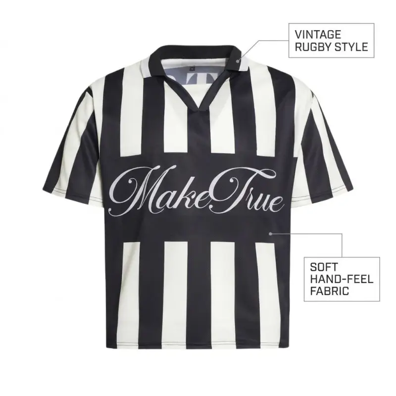 TTgarment Trendy Short-sleeve T-shirt Vintage Color-blocked Striped V-neck Football Jersey SJT009 