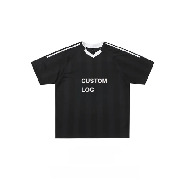 TTgarment American Retro Striped Sports Jersey Short-sleeved Blokecore Red Loose Pullover Short-sleeved T-shirt SJT005 