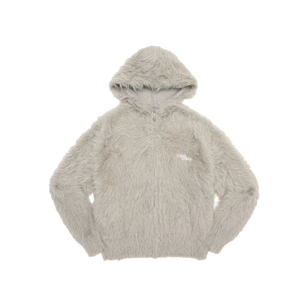 TTgarment Custom Made Faux mohair  Men Zip up Loose Casual Hoodie Coat Vintage MA002