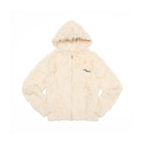 TTgarment Custom Made Faux mohair  Men Zip up Loose Casual Hoodie Coat Vintage MA002