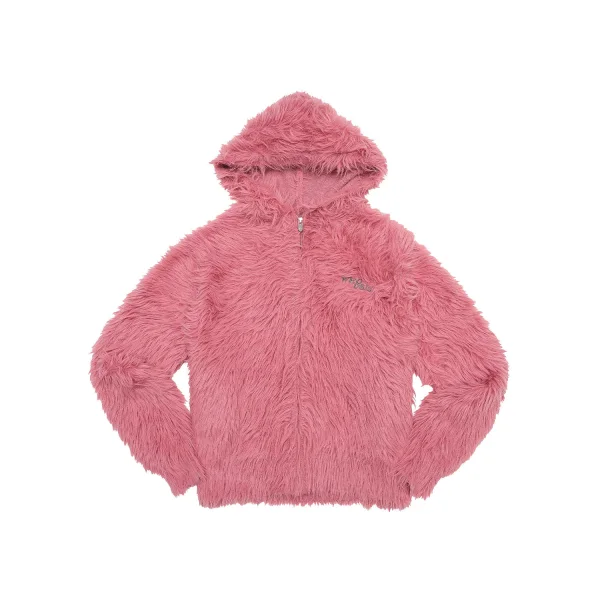 TTgarment Custom Made Faux mohair  Men Zip up Loose Casual Hoodie Coat Vintage MA002