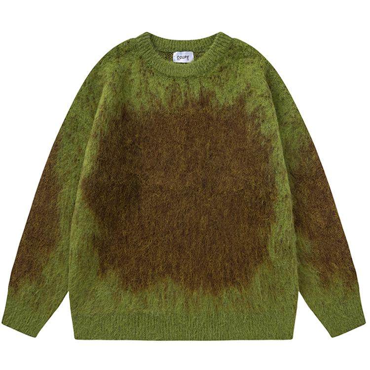 TTgarment Custom Made Ombre Gradient Faux Mohair Crew Neck Sweater Oversized MA006