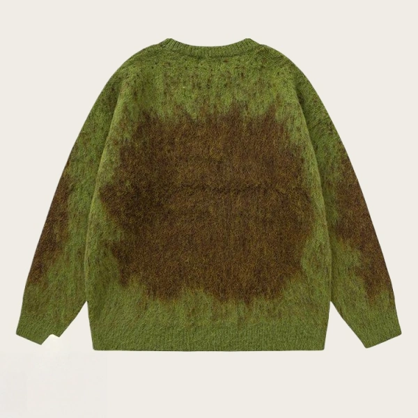 TTgarment Custom Made Ombre Gradient Faux Mohair Crew Neck Sweater Oversized MA006