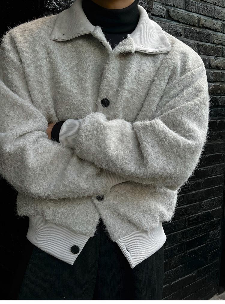 TTgarment Custom Made Faux Mohair Crew Neck Sweater Oversized Outerwear MA007
