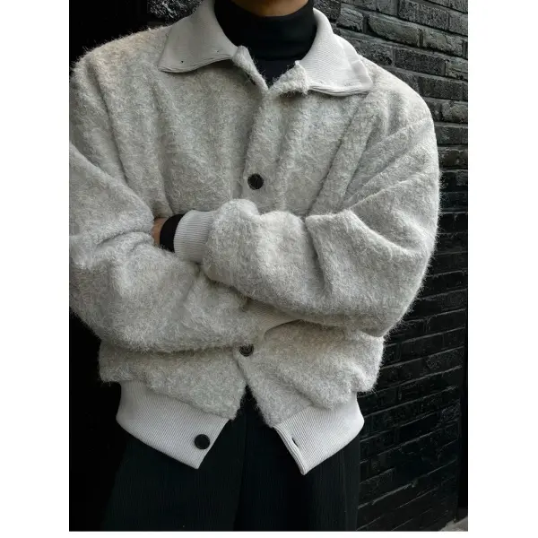 TTgarment Custom Made Faux Mohair Crew Neck Sweater Oversized Outerwear MA007