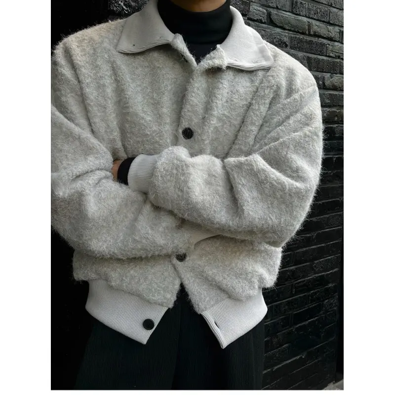 TTgarment Custom Made Faux Mohair Crew Neck Sweater Oversized Outerwear MA007