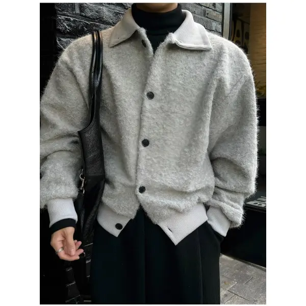 TTgarment Custom Made Faux Mohair Crew Neck Sweater Oversized Outerwear MA007