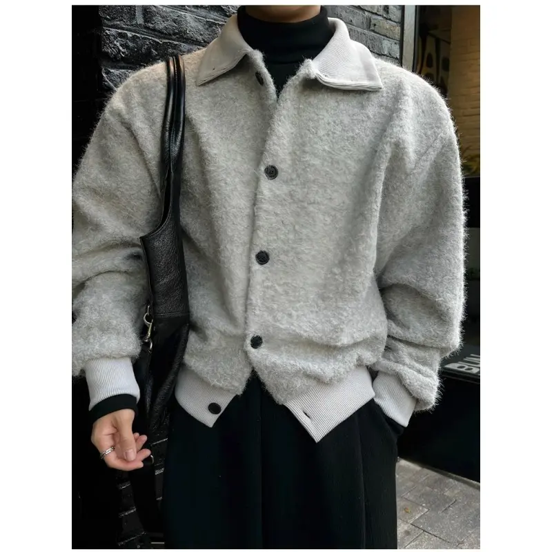TTgarment Custom Made Faux Mohair Crew Neck Sweater Oversized Outerwear MA007