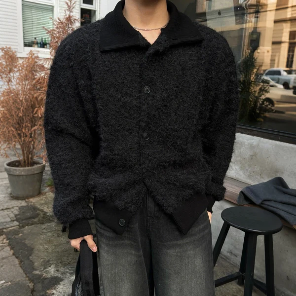 TTgarment Custom Made Faux Mohair Crew Neck Sweater Oversized Outerwear MA007