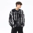 TTgarment Custom Made Vertical Stripe Faux Mohair Crew Neck Sweater Fuzzy Knitted MA008