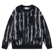 TTgarment Custom Made Vertical Stripe Faux Mohair Crew Neck Sweater Fuzzy Knitted MA008