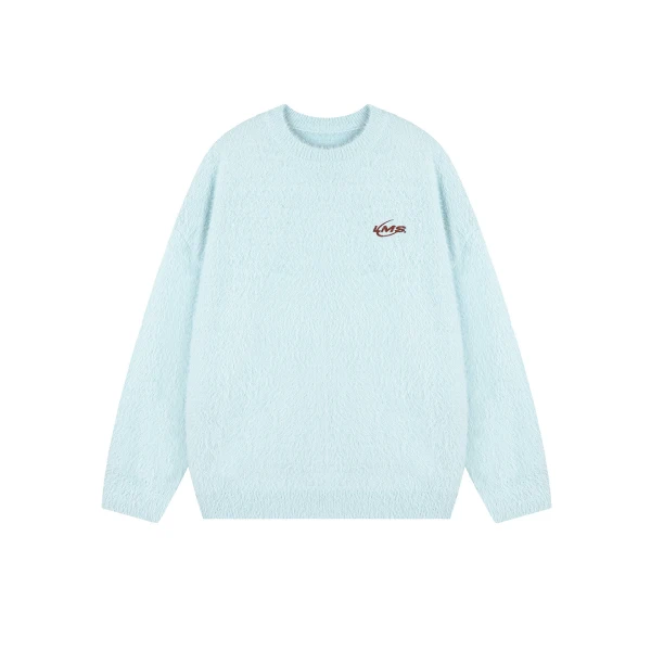 TTgarment Custom Made Embroidery Logo Faux Mohair Crew Neck Sweater Oversized MA009