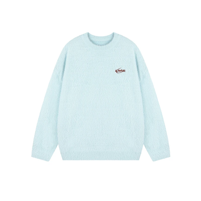 TTgarment Custom Made Embroidery Logo Faux Mohair Crew Neck Sweater Oversized MA009