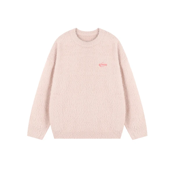 TTgarment Custom Made Embroidery Logo Faux Mohair Crew Neck Sweater Oversized MA009