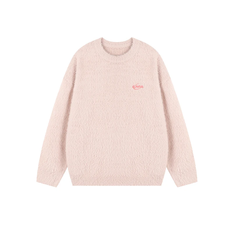 TTgarment Custom Made Embroidery Logo Faux Mohair Crew Neck Sweater Oversized MA009