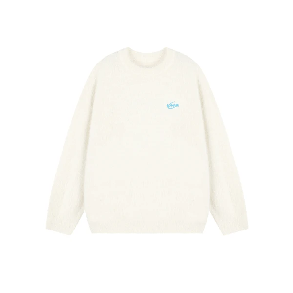 TTgarment Custom Made Embroidery Logo Faux Mohair Crew Neck Sweater Oversized MA009