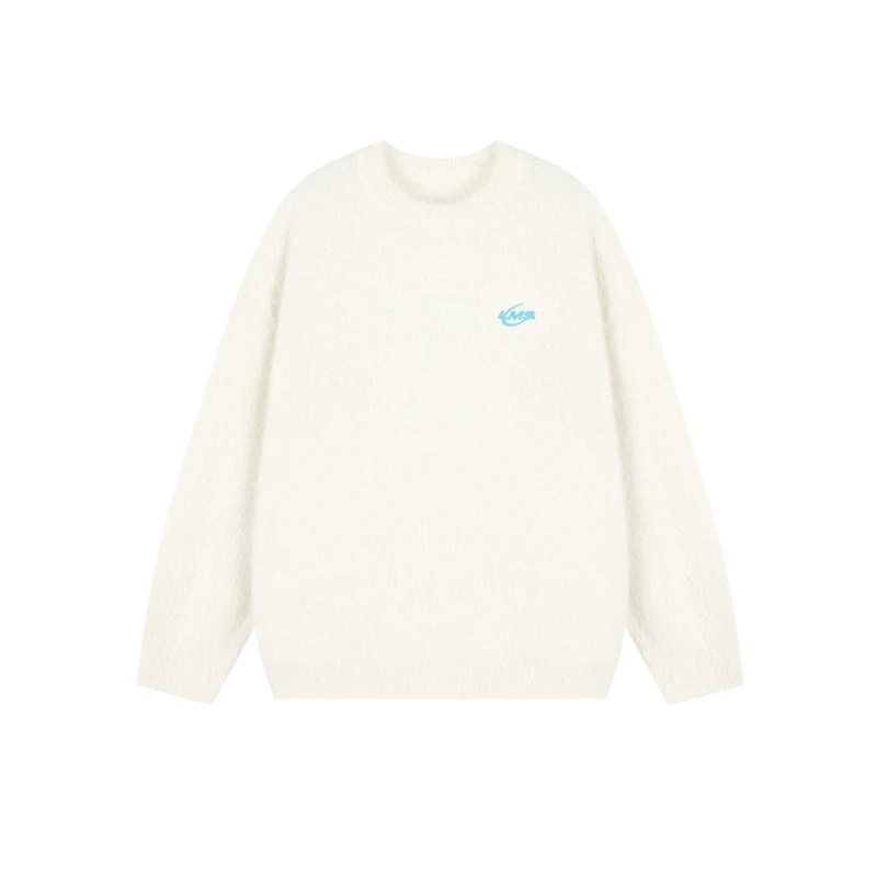 TTgarment Custom Made Embroidery Logo Faux Mohair Crew Neck Sweater Oversized MA009