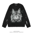 TTgarment Custom Made Animal Graphic Faux Mohair Crew Neck Sweater Streetwear MA010