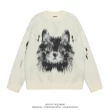 TTgarment Custom Made Animal Graphic Faux Mohair Crew Neck Sweater Streetwear MA010