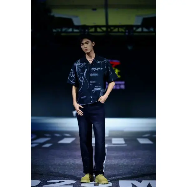TTgarment Custom Made Full Graphic Print Short Sleeve Shirt Hip Hop for Men MOFWK25-005
