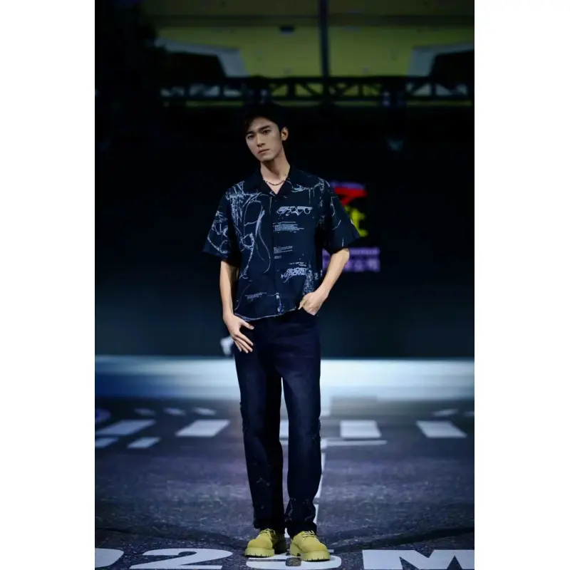 TTgarment Custom Made Full Graphic Print Short Sleeve Shirt Hip Hop for Men MOFWK25-005