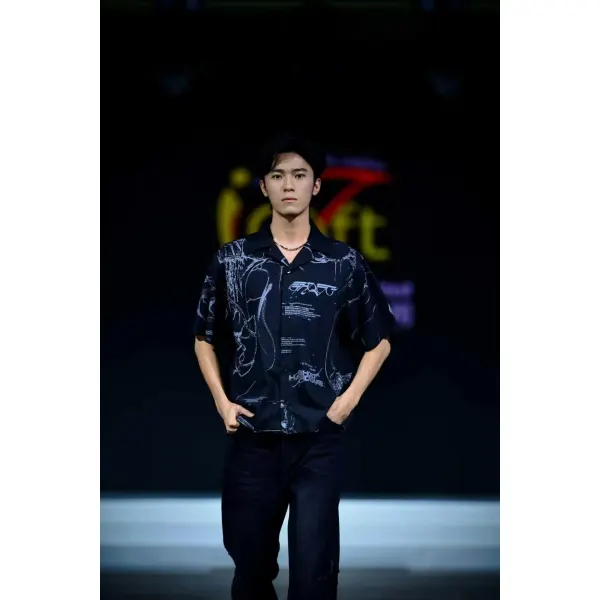 TTgarment Custom Made Full Graphic Print Short Sleeve Shirt Hip Hop for Men MOFWK25-005