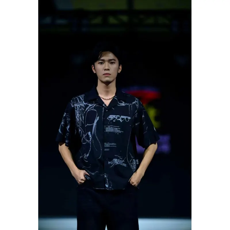 TTgarment Custom Made Full Graphic Print Short Sleeve Shirt Hip Hop for Men MOFWK25-005