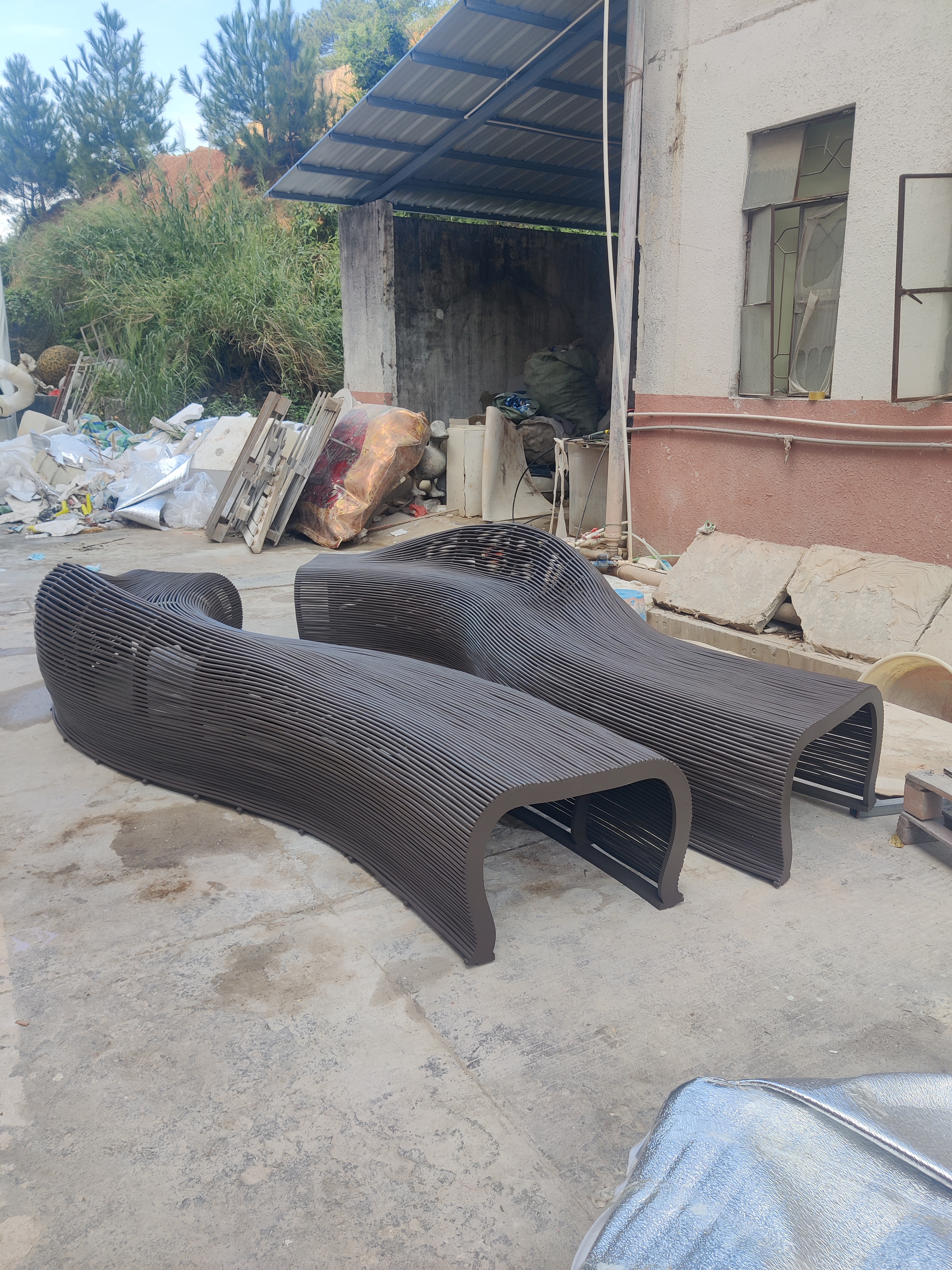 Solid Teak Handwoven Bench