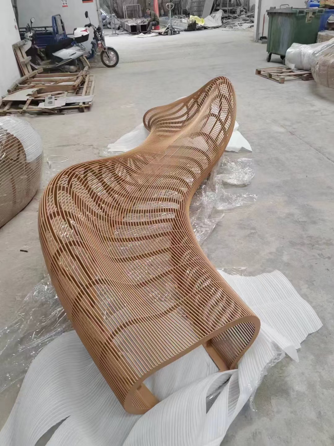 Solid Teak Handwoven Bench