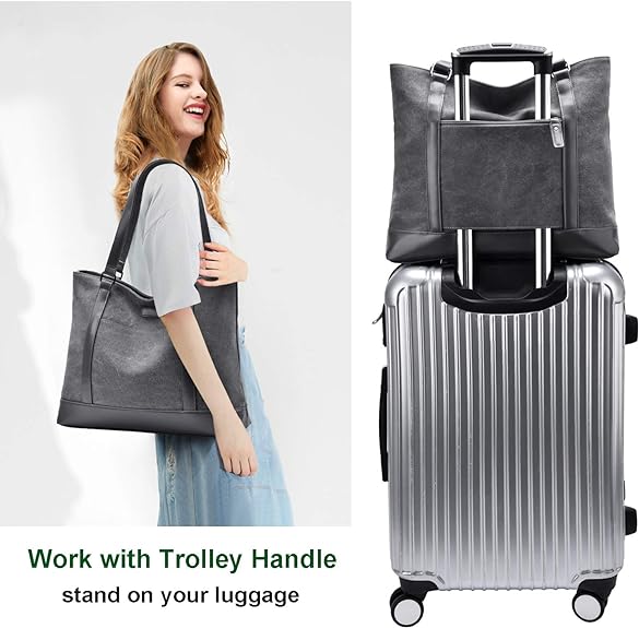 Canvas Laptop Tote Work Bag for Women