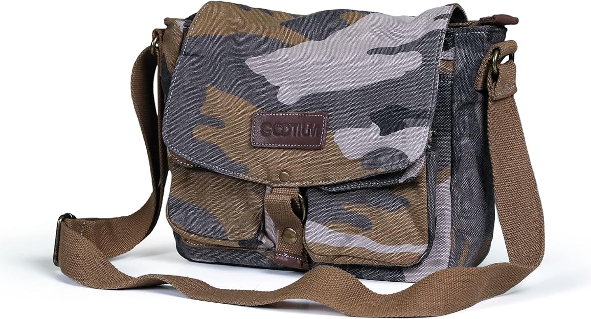 Canvas Messenger Bag - Vintage Crossbody Shoulder Bag