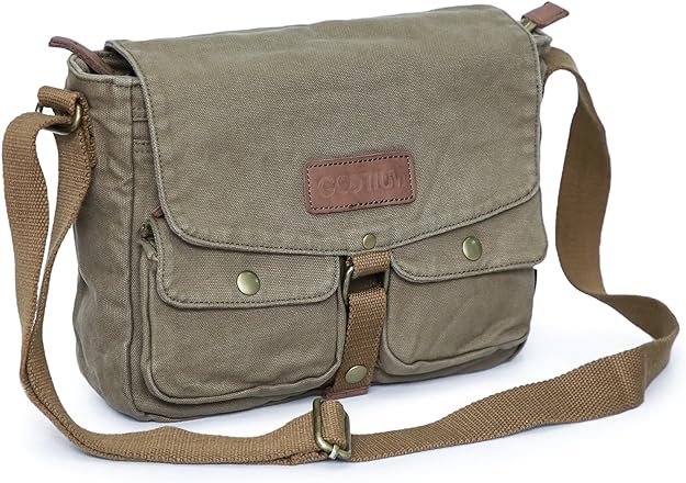 Canvas Messenger Bag - Vintage Crossbody Shoulder Bag