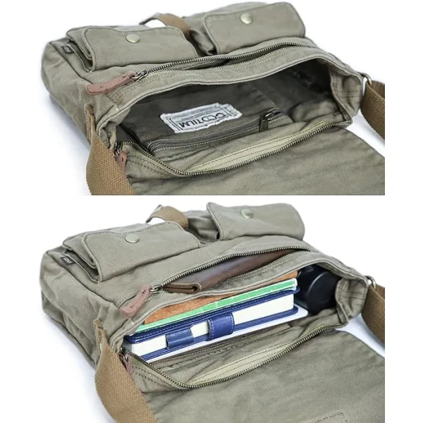 Canvas Messenger Bag - Vintage Crossbody Shoulder Bag