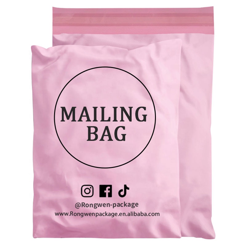 High Quality Custom logo pink Poly Mailer Plastic Shipping Mailing Bag